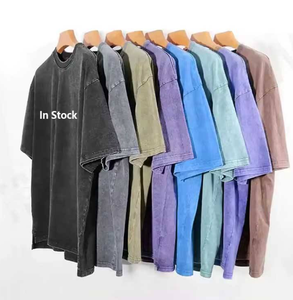 Camiseta holgada de algodón para hombre, versátil, para parejas, estilo urbano, lavada, gruesa, personalizada - Product Image 1