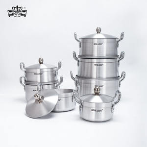 مجموعة أواني حساء كبيرة من الألومنيوم 14 ، أدوات المطبخ المنزلية ، أواني مع علبة خضراء اللون ، وعاء طهي - Product Image 3