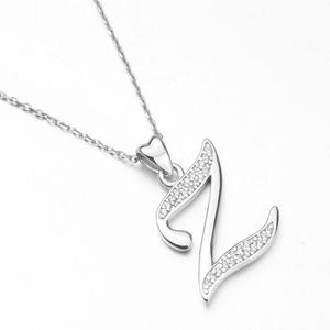 Argent Sterling 925 Lettre <span class=keywords><strong>A</strong></span> À <span class=keywords><strong>Z</strong></span> Initiales Pendentif Collier - Product Image 3