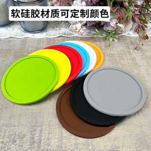 Silicone Coaster Round Honeycomb Anti-Slip For <b>Drinkware</b> Protection And Decoration Black And Gray Minimalist Style - Product Image 3