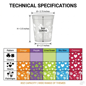 Bicchieri da Stadio in Plastica da 8oz Riutilizzabili Multicolore in PP per Alimenti, Bicchieri per Feste, Servizio OEM ODM per Eventi Promozionali <span class=keywords><strong>SEO</strong></span> - Product Image 2