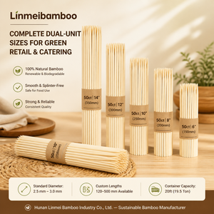 Brochetas de Bambú Resistentes para Barbacoa con Palitos Lisos de Grado Alimenticio, Brochetas para Shish Kebab para Asar Carne Comercialmente - Product Image 5