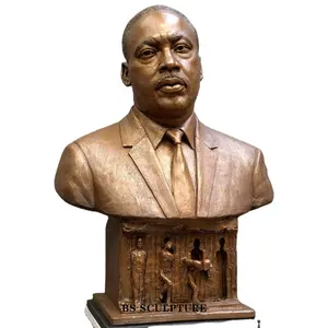 실내 장식 금속 조각 동상 조각 유명한 청동 마틴 루터 킹 초상화 조각