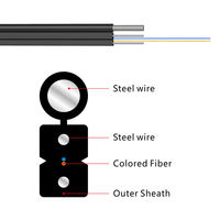 Hanxin OEM Factory 22 años de experiencia Nuevo diseño Modo único G657A 1 2 4 6 Core FTTH Drop Cable Anatel Cables de comunicación