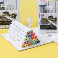 Secolorart Art marqueur stylo couleurs vives 24 36 48 60 80 108 168 à base d'alcool double pointe double tête Art marqueur stylo ensemble