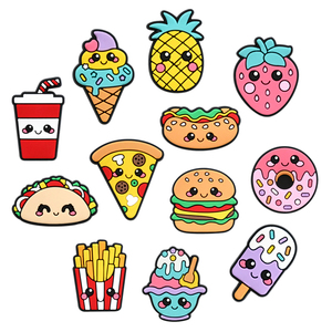 Niedliche Marshmallow-Schuh-Charms Pizza Cola Pommes Frites Hamburger Fast-Food-Schuh-Verzierungen PVC-Clog-Accessoires - Product Image 1