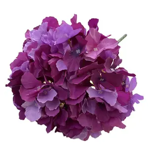 5 Đầu 45Cm Cao Không Có Lá Trắng Lụa Bất Cảm Ứng Giả Trang Trí Màu Xanh Bụi Bó Hoa Tú cầu Hoa Nhân Tạo Đám Cưới Với Thân Cây - Product Image 1