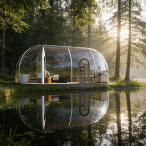 Dômes géodésiques transparents en polycarbonate pour l'extérieur, tentes de glamping, tentes de fête familiale, observation <span class=keywords><strong>des</strong></span> étoiles, capsule préfabriquée pour <span class=keywords><strong>la</strong></span> maison - Product Image 1