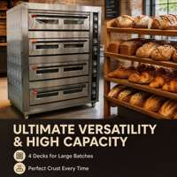 Four de cuisson commercial électrique/gaz à 2/3 niveaux d'occasion pour hôtel, restaurant, boulangerie, avec fonction vapeur et contrôle numérique