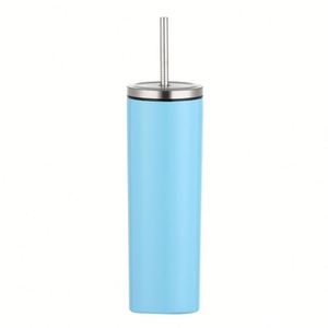 Gobelet isotherme droit de 20 oz à grand volume avec couvercle à vis et paille intégrée - Product Image 1