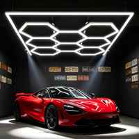 Lumière LED hexagonale modulaire en forme de nid d'abeille avec protection IP54, 6500K, profil en aluminium, pour lavage de voitures, garage, esthétique automobile, éclairage de plafond