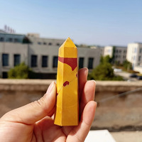 Colonne de cristal de jaune d'œuf naturel en gros - Décoration Feng Shui pour bureau et maison, cadeau unique pour la fête des mères et Pâques