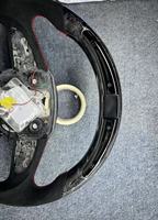 Volant de course en fibre de carbone forgée avec LED pour Audi Q5 Q6 Q7 Q8, volant modifié en Alcantara suédé avec surpiqûres rouges