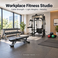 Planification d'équipements de gym commerciaux pour les studios de fitness au lieu de travail, les salles de bien-être des employés et les concepts d'espaces d'entraînement partagés