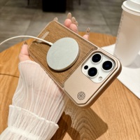 Coque de téléphone PC en cuir PU bois sans cadre Transparent pour iPhone 12/13 Pro Max XR 11Pro 6 Plus 8 Plus comprend un protecteur de caméra