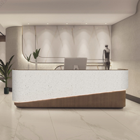 Comptoir de réception au design moderne et épuré, finition laquée brillante, pour caisse enregistreuse, salon de beauté, salon de coiffure, restaurant