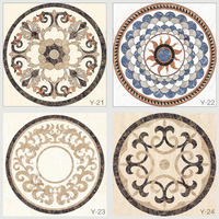 Design de sol médaillon jet d'eau en marbre pour hall d'hôtel de luxe Beaux carreaux de marbre motif jet d'eau pour carreaux de mur et de sol