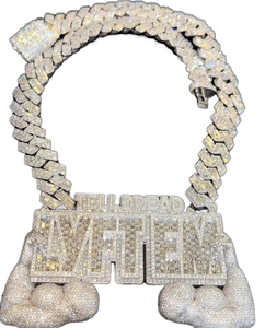 จี้เพชรโมอิสซาไนต์ทรงเหลี่ยมเจียระไนแบบบริลเลียนท์ ชุบเงินบนทองเหลือง สไตล์ฮิปฮอป เครื่องประดับคุณภาพสำหรับผู้ชาย ได้รับการรับรองจากผู้ที่สาม - Product Image 1