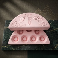 Boîte à compléments alimentaires en pulpe moulée écologique rose, non toxique, emballage en papier durable