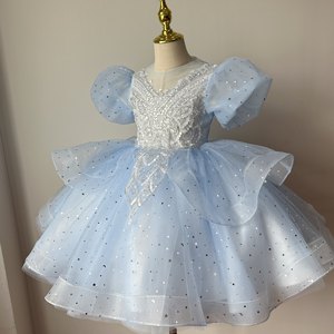 Robe de Soirée Anniversaire pour Filles, Robe de Demoiselle d'Honneur pour Enfants, Robe de Princesse pour Petite Fille, Robe de Performance Haut de Gamme en Crochet - Product Image 3