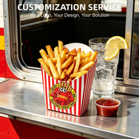 Boîtes d'emballage pour frites, jetables, écologiques, biodégradables, imperméables, de qualité alimentaire, auto-érectables