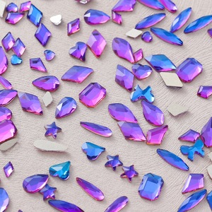 Strass pour nail art en gros, formes variées, nouvelle couleur AB, couleurs populaires, strass fantaisie 3D à dos plat pour nail art - Product Image 3