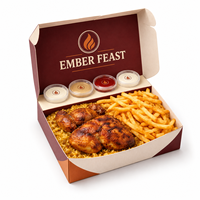 Boîte en papier jetable personnalisée avec logo pour emballage de repas (hamburger, poulet frit, frites) – Fournisseur export pour services de restauration