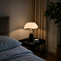 Lampe de table à abat-jour festonné en forme de fleur, lampe de chevet vintage en métal pour chambre à coucher, bureau, salon, hôtel, intérieur