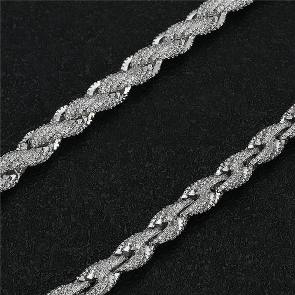 8mm rope chain mossanite