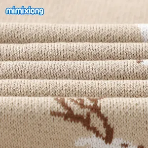 2023 Customized Baby Blankets 100% Cotton Knitted Animal Sika Deer Baby Swaddle Blankets Top Quality Jacquard Wrap For Newborn