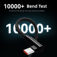 Nouveau câble de charge et de données USB-A vers Type-C à 5 conducteurs en cuivre pur, coudé à 90 degrés, 120W, 6A, charge rapide pour iPhone 17