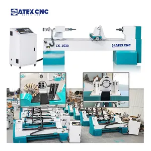 smart system CK-1530 1Axis 2Cutter Automatic Cnc Wood Turning Lathe machine for wooden chair legs milling