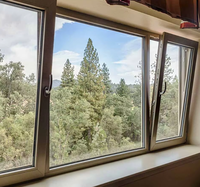 Ventana Abatible y Giratoria de Aluminio Arqueada Personalizada BOCHARM, Estilo Europeo, Elegante Ventana Panorámica Romántica para Decoración del Hogar