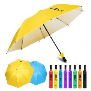 Sombrilla Promocional Personalizada de Moda, Impermeable, con Protección UV, Diseño de Botella de Vino China, Económica, al por Mayor, con Logotipo - Product Image 3
