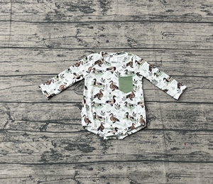 ชุดหมีแขนยาวพิมพ์ลายเป็ดสำหรับเด็กทารกเสื้อผ้า LR2762 RTS - Product Image 2