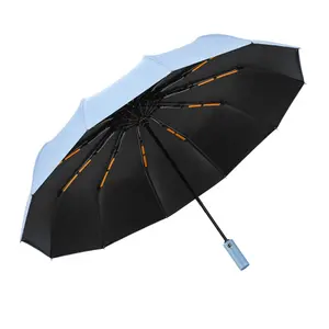12K 24k亚马逊畅销书4色批发促销自动遮阳伞黑色涂层太阳雨折叠伞待售
