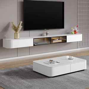 Mueble de <span class=keywords><strong>TV</strong></span> suspendido con losa de roca, sencilla y moderna sala de estar, mueble de <span class=keywords><strong>TV</strong></span> con puerta de cristal suspendido de tamaño pequeño - Product Image 5