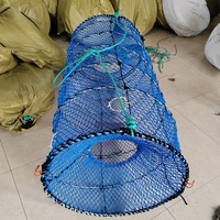 Trampas de Pesca Comerciales de Malla de Alambre de Acero de Alta Resistencia de 10mm, 9mm, 8mm, 100x200cm, 80x160cm, en Azul, Verde y Naranja, para Pescado, Mariscos y Bacalao Negro