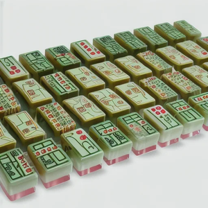 Jeu de Mahjong Créatif en Mélamine Peint à la Main Vert Émeraude Premium Tendance Américaine 2026 – Tuiles Durables et Écologiques - Product Image 2