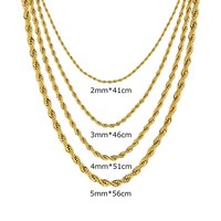 HOVANCI Vente en Gros Chaîne Corde en Or 14K 18K Personnalisée pour Hommes Femmes Colliers Chaîne en Acier Inoxydable pour la Fabrication de Bijoux