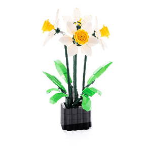 Zuanma Lotus <b>Plastic</b> Potted Plant Building <b>Blocks</b> 800 Pieces High Simulation Home Decoration New Year Gift - Product Image 1