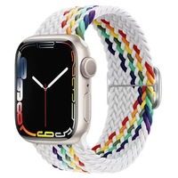 Bracelet de montre pour Apple Watch, boucle coulissante métallique, style sportif, élastique et réglable
