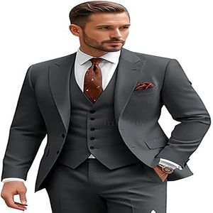 Abito Formale da <span class=keywords><strong>Uomo</strong></span> 3 Pezzi Slim Fit Traspirante con Giacca, Gilet e Pantaloni per Banchetti - Product Image 1