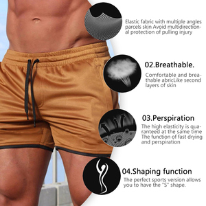 Shorts de <span class=keywords><strong>sport</strong></span> pour hommes européens et américains, nouveaux shorts de course d'été pour hommes, shorts de fitness tendance à séchage rapide pour hommes - Product Image 6