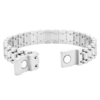 Bracelet pour homme en acier inoxydable plaqué or avec fermoir magnétique, luxueux et réglable, bracelet de charme tendance
