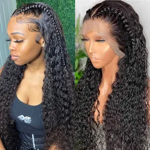 Dropshipping Raw Indiano Virgem Cutícula Alinhada Cabelo Tece E Perucas Peruca Humana Real Onda Silky Original Lace Front Peruca De Cabelo Humano