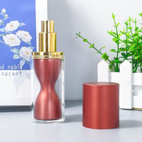 Sérum cosmétique avancé personnalisé de 30 ml en acrylique écologique double couche en forme de sablier, imprimé à l'écran
