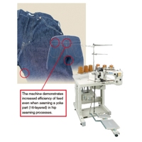 Machine à coudre industrielle Jukis MS-3580 à 3 aiguilles, point de chaînette double, alimentation par le bras