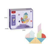 IQ magnetik perjalanan edukasi Tangram Puzzle pola plastik permainan blok untuk anak dan dewasa belajar tantangan dikemas dalam Set