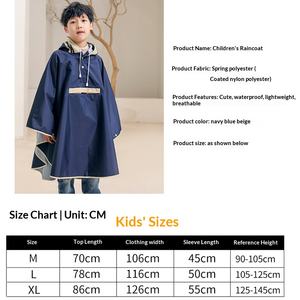 Imperméable et cape unisexe haut de gamme de style coréen pour enfants, idéal pour l'école primaire et la conduite en vélo électrique - Product Image 4